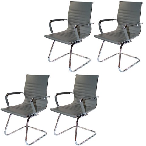 Kit Com 4 Cadeira Fixa Interlocutor Charles Eames Esteirinha 11A