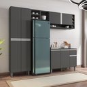 Ver imagem 1 de Cozinha Compacta Vanessa 230cm Cinza Ajl Móveis
