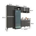 Ver imagem 2 de Cozinha Compacta Vanessa 230cm Cinza Ajl Móveis