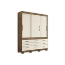 Ver imagem 1 de Guarda Roupa Solteiro 3 Portas de Correr e 9 Gavetas C/ Pés Click 3.9 Jatoba/areia - Santos Andirá