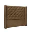 Ver imagem 1 de Cabeceira Cama Box Solteiro 90cm e Recamier Vicenza Suede S04 Cor Caramelo