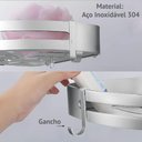 Ver imagem 5 de Suporte Prateleira Aço Inox Canto Porta Utensílio Multiuso Banheiro Cozinha