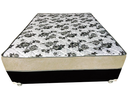 Ver imagem 1 de Cama Box Casal Suede Preto + Colchão Casal Suede Bege Orto Molas Ensacada 138x188x55