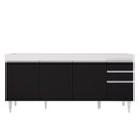 Ver imagem 4 de Armário de Cozinha Modulado de Canto 7 Peças Cp34 Balcão sem Tampo Branco-preto - Lumil