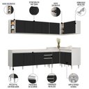 Ver mais imagens de Armário de Cozinha Modulado de Canto 7 Peças Cp34 Balcão sem Tampo Branco-preto - Lumil