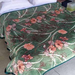 Cobertor / Manta Casal Estampado Dyuri - Jolitex Kolyma verde