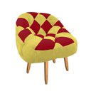 Ver imagem 3 de Kit 02 Poltrona Paloma Escritório Sala Pé Palito Suede Amarelo e Suede Vermelho - Dominic Decor