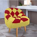 Ver imagem 2 de Kit 02 Poltrona Paloma Escritório Sala Pé Palito Suede Amarelo e Suede Vermelho - Dominic Decor