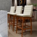 Ver imagem 2 de Kit 04 Banquetas Alta Para Cozinha Sala de Jantar Fixa Mila L02 Facto Pérola Metalizado - Lyam