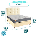 Ver imagem 3 de Conjunto Cama Box Bau Bege Casal + Colchão D23 Pro Inducol + Cabeceira