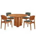 Ver imagem 2 de Mesa Selene Tampo 135cm Laminado com 4 Cadeiras Malta Moderna Mobília