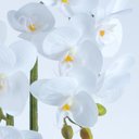 Ver imagem 2 de Arranjo 2 Orquídeas Artificiais Brancas em Vaso Dourado Leka