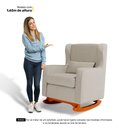 Ver imagem 7 de Poltrona de Amamentação e Descanso Zoe com Base Balanço e Puff Linho Bege - Desk Design