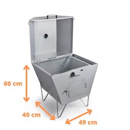 Churrasqueira Econômica de Chapa Galvanizada Prata Olibox - 2