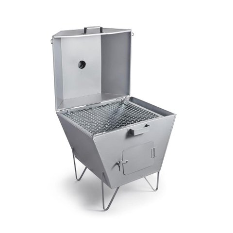 Churrasqueira Econômica de Chapa Galvanizada Prata Olibox