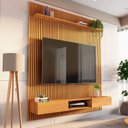 Ver imagem 1 de Painel para TV até 72 Polegadas 250cmx185,5cm 100% MDF Ripado com Nicho Aloe CabeCasa MadeiraOriginals