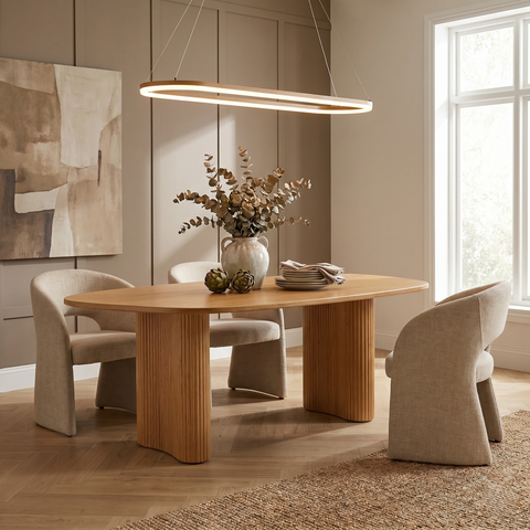 Mesa de Jantar 180cm em Madeira Maciça Orgânica Castanho