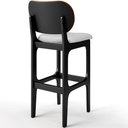 Ver mais imagens de Kit 5 Banquetas Alta Bar Cozinha Jantar Betta L02 Preto Couríssimo Whisky Linho Cinza - Lyam Decor