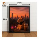 Ver imagem 2 de Quadro Decorativo Hamster com Fone e Café Ao Pôr do Sol