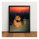 Ver imagem 4 de Quadro Decorativo Hamster com Fone e Café Ao Pôr do Sol