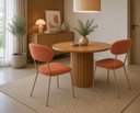 Ver imagem 1 de Par de Cadeiras Luxo Linho Terracota e Base Champagne