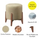 Ver imagem 4 de Kit 2 Puff Decorativo para Sala Redondo Luxo Dallas Corino:bege