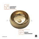 Ver imagem 3 de Cuba De Apoio Para Banheiro Redonda Louça Cerâmica 41 cm Morganita Pingoo.casa - Dourado
