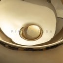 Ver imagem 5 de Cuba De Apoio Para Banheiro Redonda Louça Cerâmica 41 cm Morganita Pingoo.casa - Dourado