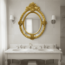 Ver imagem 2 de Espelho Decorativo Dourado Ideal para Quarto Banheiro e Hall 105x140x10cm