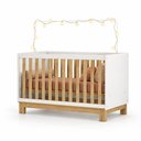 Ver imagem 3 de Kit Quarto de Bebê Flora Guarda Roupa Cômoda Berço Mini Cama Colchão 130x70 D18 Qmovi