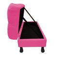 Ver imagem 2 de Recamier Baú Luis Xv Capitonê Retrô 160cm Suede Rosê Pés Madeira Mz Decor
