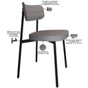 Ver imagem 3 de Cadeira Estofada para Sala de Jantar Astrid Preto C01 Linho Cinza - Lyam Decor