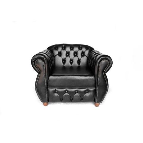 Poltrona Chesterfield Luís Xv Clássica Capitonê Retrô - Preto