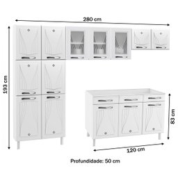 Cozinha de Aço Completa Star New 14 Portas 2 Gavetas Branco - Telasul - 4