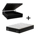 Ver imagem 1 de Cama Box Baú Casal Sintético Preto com Colchão de Molas Ensacadas - Madrid - Probel - Preto