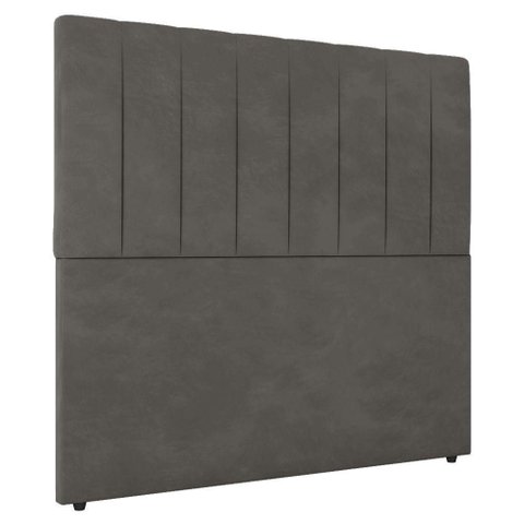 Cabeceira Cama Box Solteiro Ivana 90cm Veludo Cinza - Abmaza