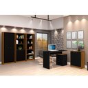 Ver imagem 1 de Conjunto Office Escritório Completo 5 Peças Multiuso Preto Freijó