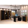Conjunto Office Escritório Completo 5 Peças Multiuso Preto Freijó - 1