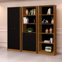 Ver imagem 2 de Conjunto Office Escritório Completo 5 Peças Multiuso Preto Freijó