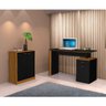 Conjunto Office Escritório Completo 5 Peças Multiuso Preto Freijó - 3