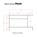 Ver imagem 4 de Mesa Lateral Restn Branca Moderna Sala Quarto Hall