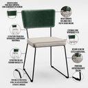 Ver imagem 6 de Mesa Capri 160cm Off White e 6 Cadeiras Allana B05 Facto Verde Musgo Linho Cru - Lyam Decor
