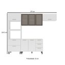 Ver imagem 4 de Cozinha Compacta Amara 8 Portas 4 Gavetas com Vidro 40250781 Branco - Politorno