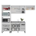 Ver imagem 3 de Cozinha Compacta Amara 8 Portas 4 Gavetas com Vidro 40250781 Branco - Politorno