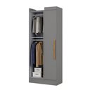 Ver imagem 3 de Guarda-roupa Solteiro Modulado Cecília 1 Porta Onix - Pnr Móveis
