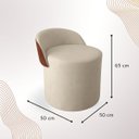 Ver imagem 3 de Puff Encosto Corino Redondo Suede Sala Penteadeira Quarto:preto