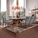 Ver imagem 1 de Conjunto Sala de Jantar Tampo 200x90cm Vidro/MDF Genova com 8 Cadeiras Smart Plus