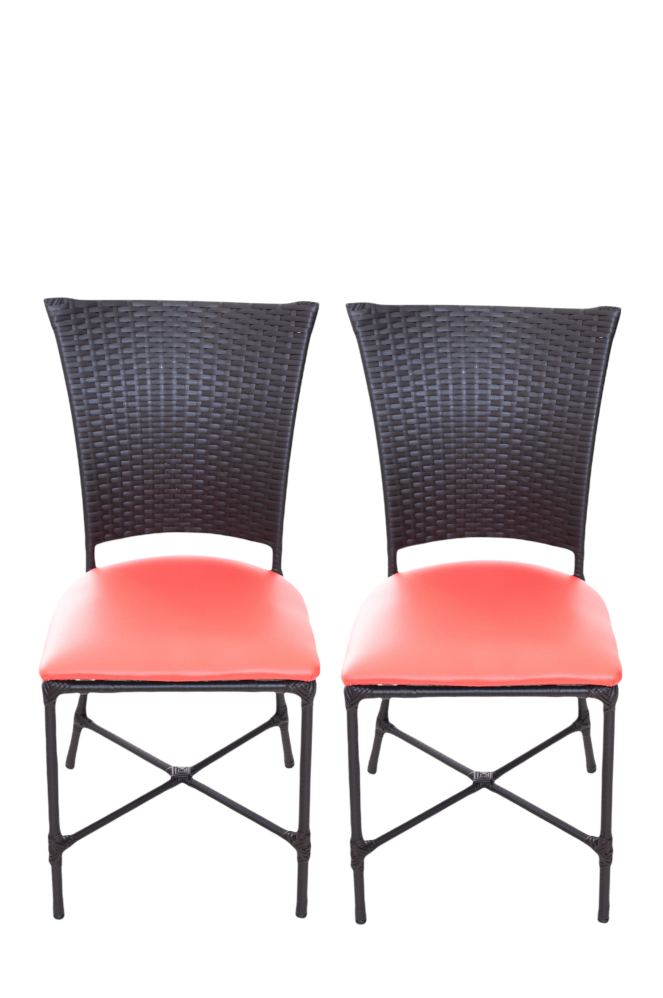 Cadeiras Estofadas Mesa Jantar de Fibra Sintetica:vermelho