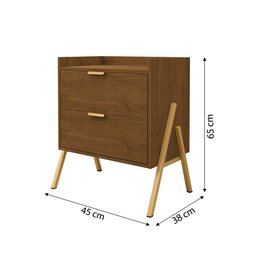 Mesa de Cabeceira Retrô com 2 Gavetas Asher 45cm - 4