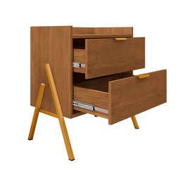 Mesa de Cabeceira Retrô com 2 Gavetas Asher 45cm - 3